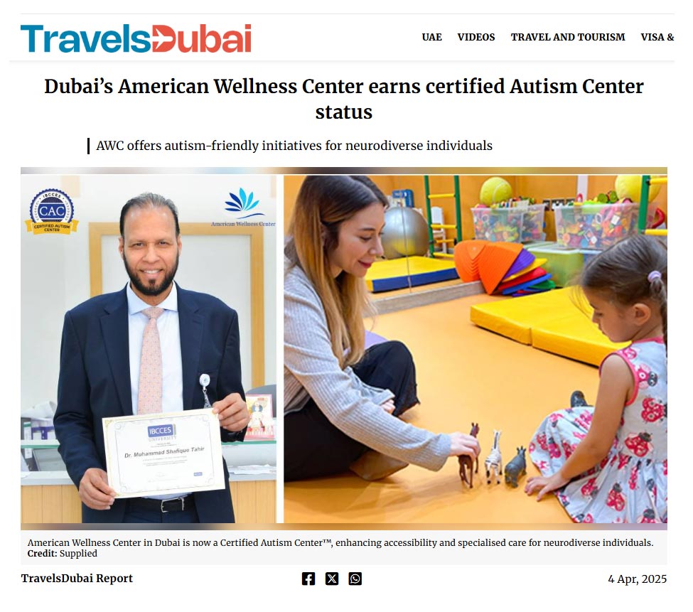 Dubai's American Wellness Center Earns Certified Autism Center Status