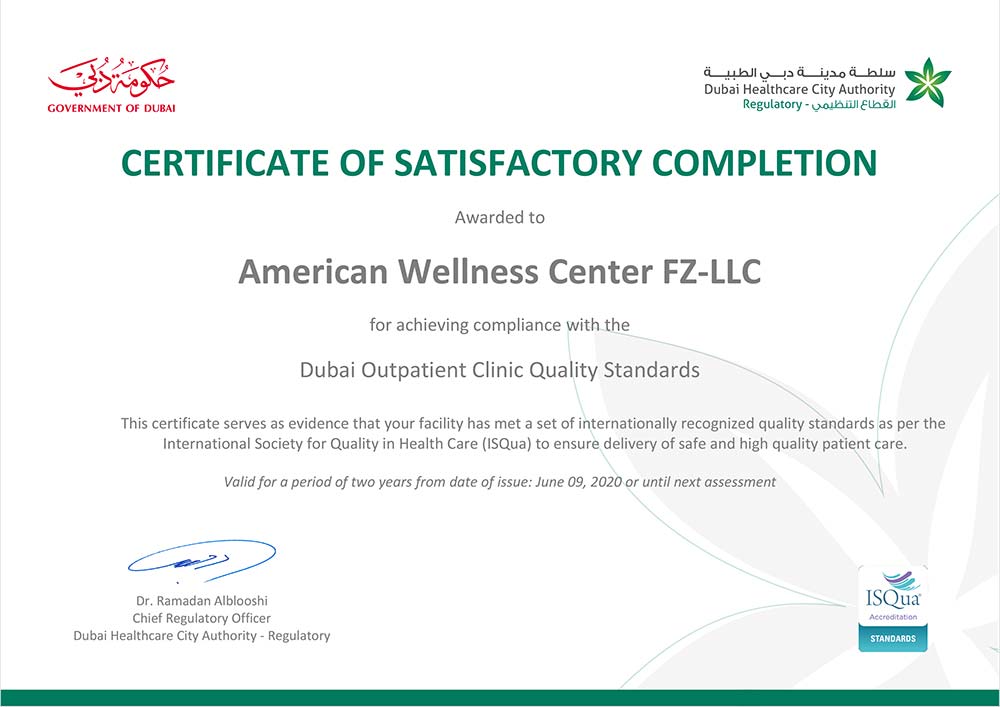 Certificate Of Satisfactory Completion